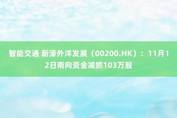 智能交通 新濠外洋发展（00200.HK）：11月12日南向资金减抓103万股