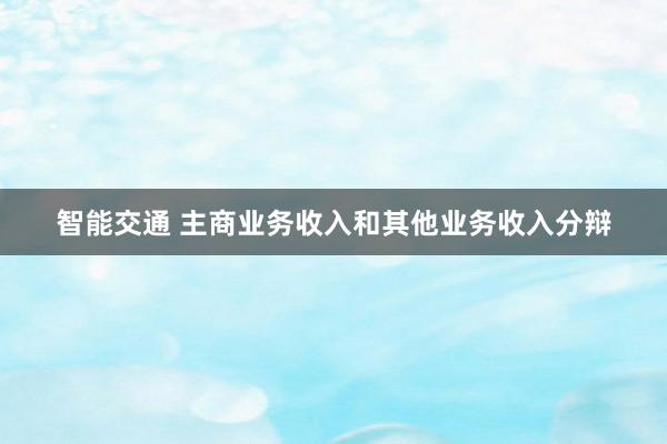 智能交通 主商业务收入和其他业务收入分辩