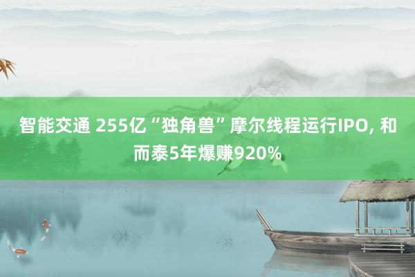 智能交通 255亿“独角兽”摩尔线程运行IPO, 和而泰5年爆赚920%