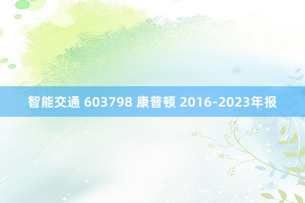 智能交通 603798 康普顿 2016-2023年报