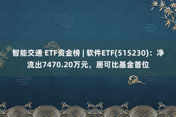 智能交通 ETF资金榜 | 软件ETF(515230)：净流出7470.20万元，居可比基金首位