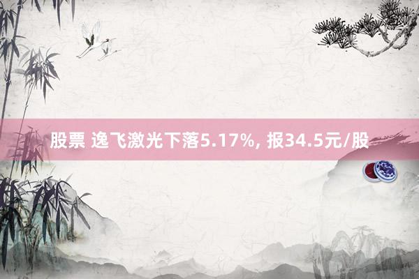 股票 逸飞激光下落5.17%, 报34.5元/股