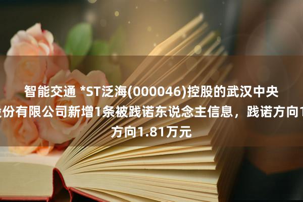 智能交通 *ST泛海(000046)控股的武汉中央商务区股份有限公司新增1条被践诺东说念主信息，践诺方向1.81万元