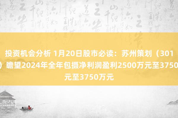 投资机会分析 1月20日股市必读：苏州策划（301505）瞻望2024年全年包摄净利润盈利2500万元至3750万元