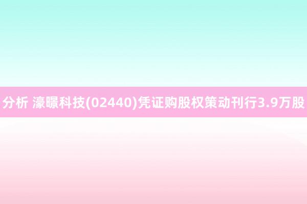 分析 濠暻科技(02440)凭证购股权策动刊行3.9万股