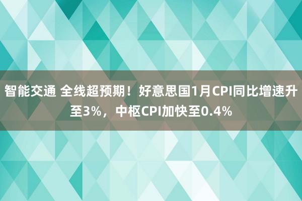 智能交通 全线超预期！好意思国1月CPI同比增速升至3%，中枢CPI加快至0.4%