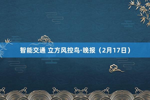 智能交通 立方风控鸟·晚报（2月17日）