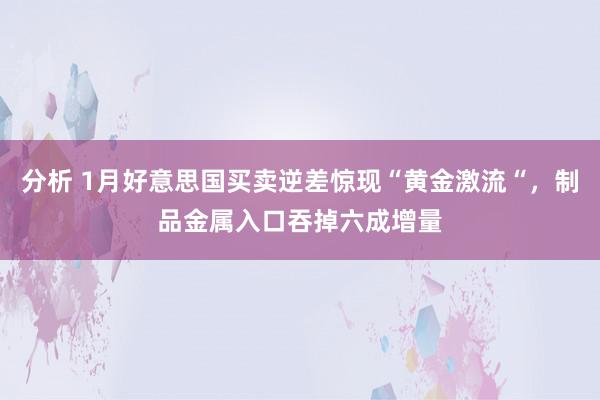 分析 1月好意思国买卖逆差惊现“黄金激流“，制品金属入口吞掉六成增量